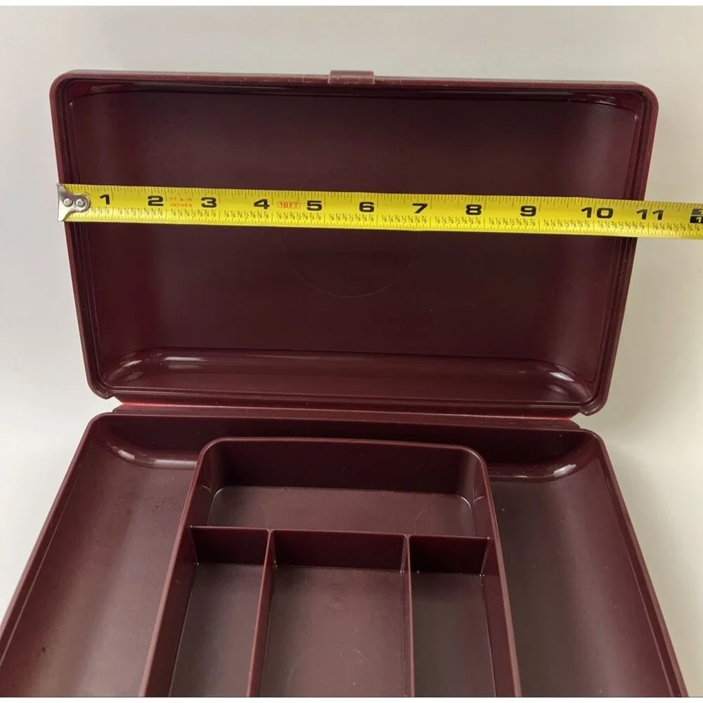 Vintage Brown Tupperware Personal Valet Travel/Food Case Organizer Good Shape!